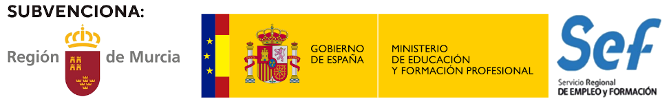 Acción formativa subvencionada por el SEF, Región de Murcia y Ministerio de Educación y Formación Profesional